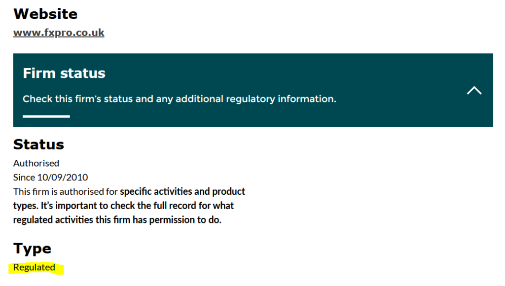 fxpro fca regulation